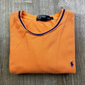 Vintage Polo Ralph Lauren T Shirt Mens L Large Short Sleeve Crew Neck Orange